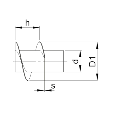 Zeichnung eines zylindrischen Schneckenflügels.